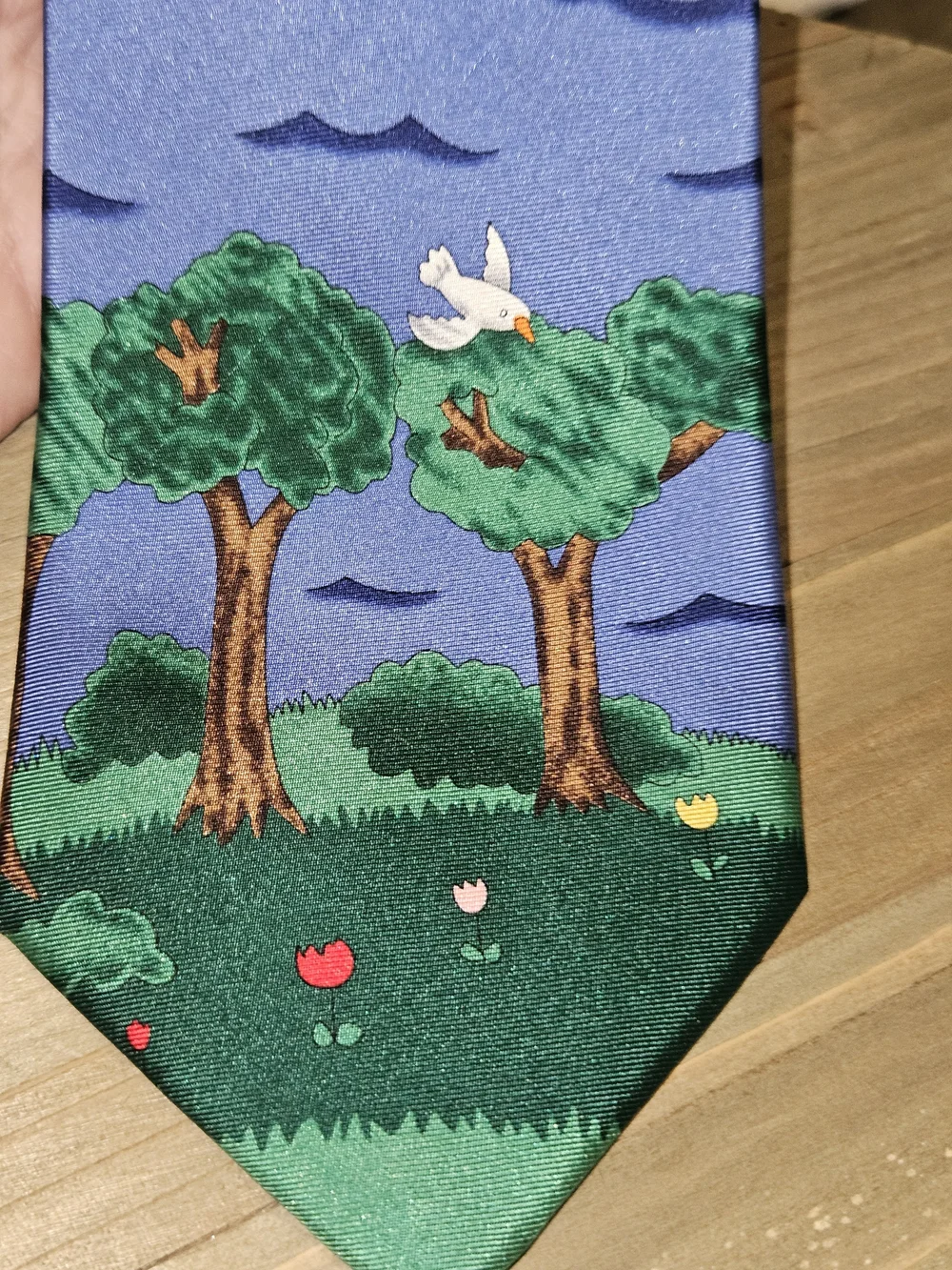 Noah's Ark Kids Tie - Navy Blue Cartoon Animal Design